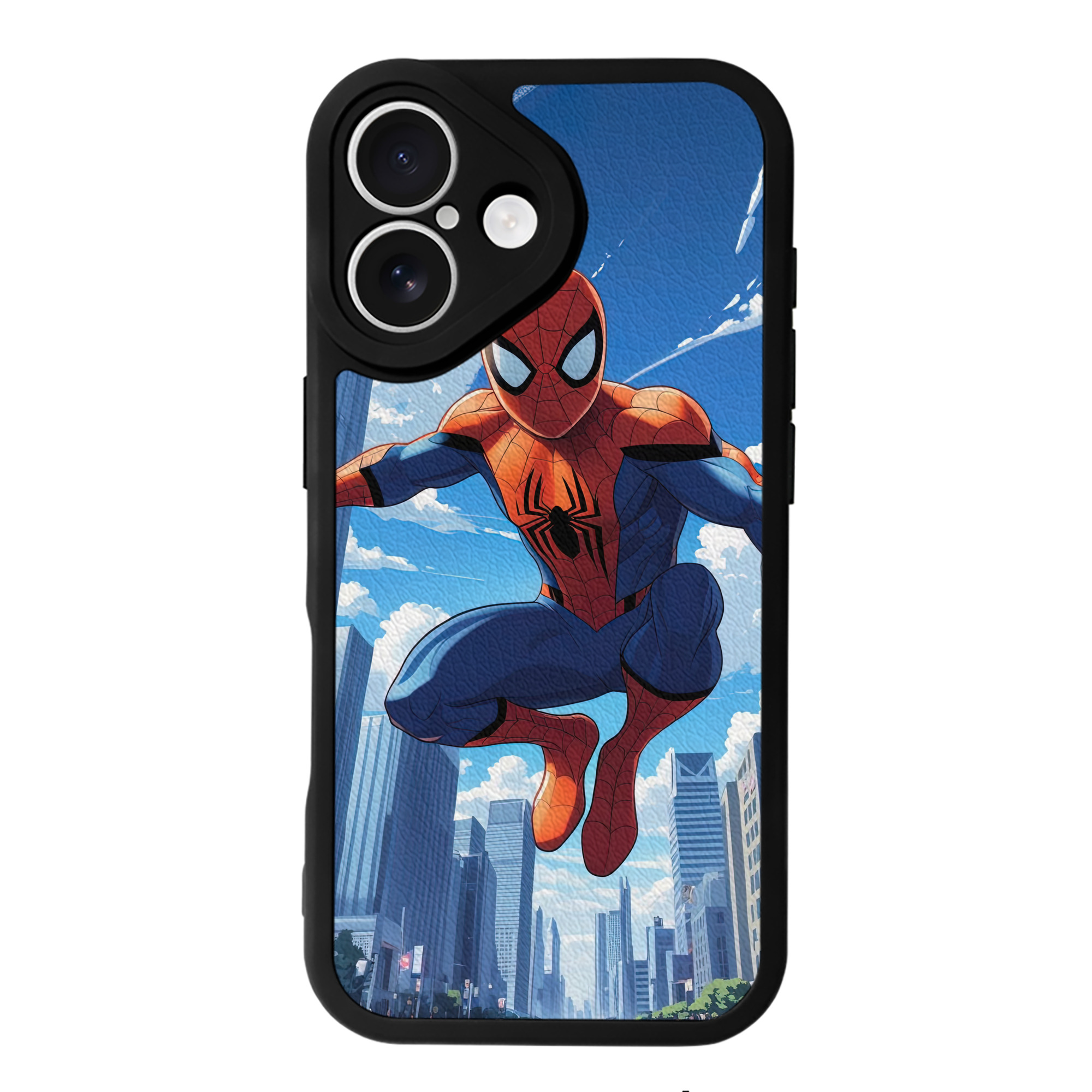 Spider Man スパイダーマン 【iPhone 16シリーズ対応】シリコンスマホケース（レザー調） 材質：シリコン